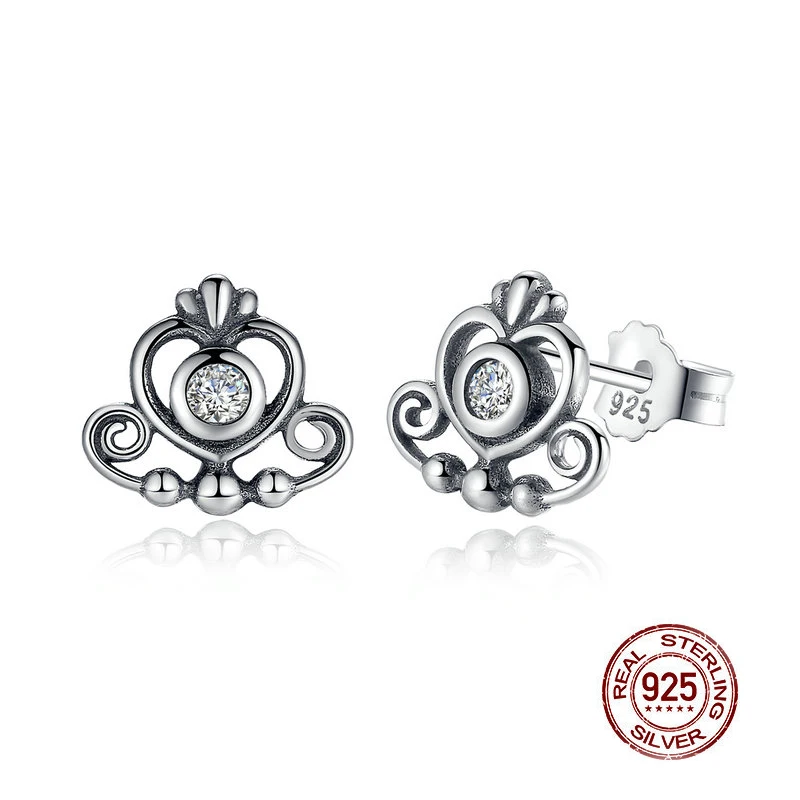 Женские свадебные серьги гвоздики My Princess тиара из стерлингового серебра 925 пробы