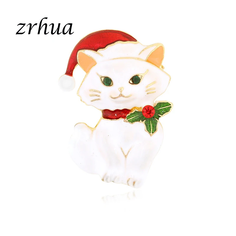 Мода 2018 рождественские подарки булавки Снежинка удача Кот Броши для женщин