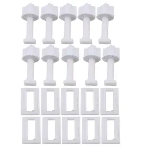 10 шт. белый пластиковый прямоугольное сиденье на унитаз крышка шарнир глухое отверстие гайки винты