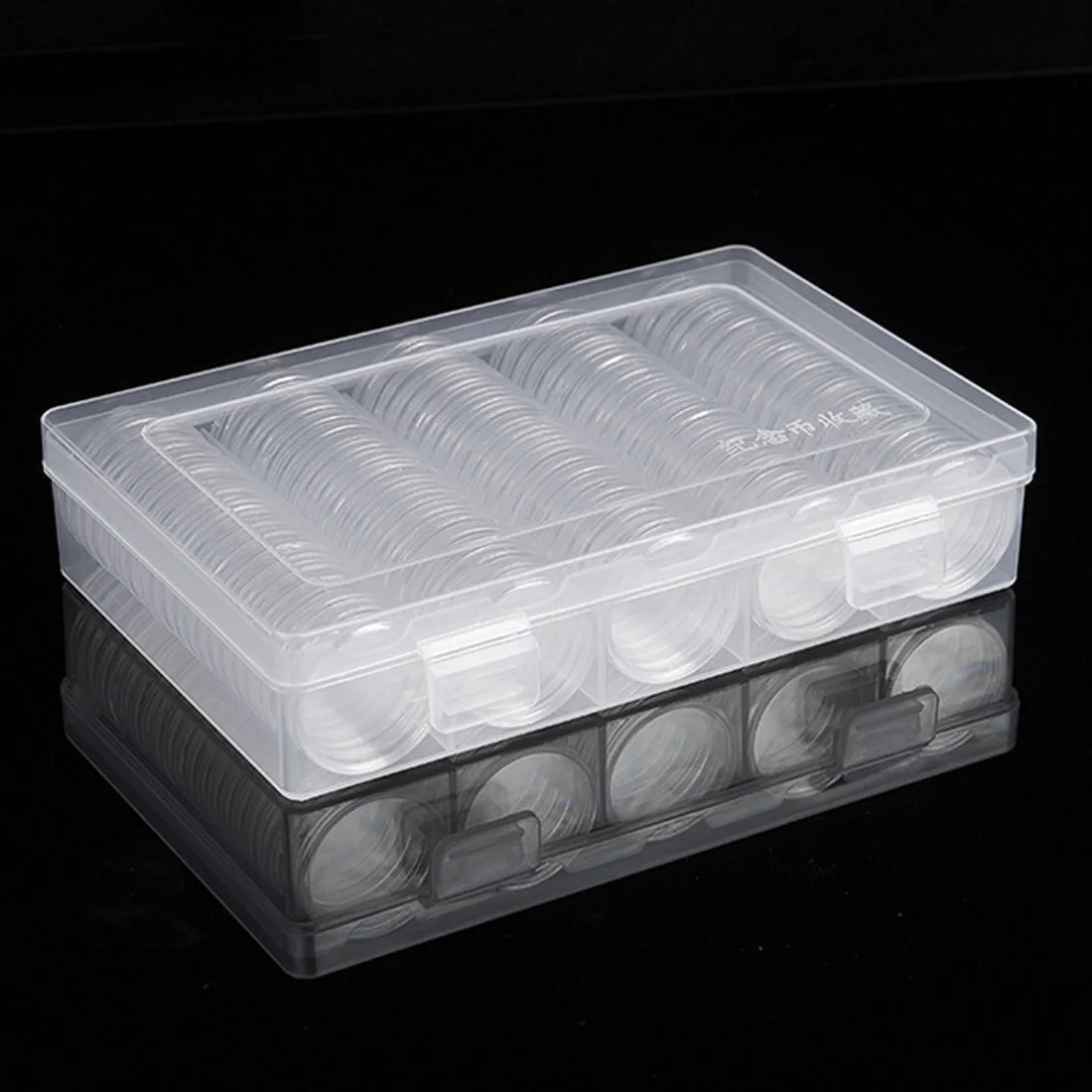 

100Pcs/Box Coin Box Clear 25mm Round Boxed Holder Plastic Storage Capsules Display Cases Organizer Collectibles Gifts
