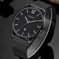 luxury brand curren simple fashion style casual military quartz men watches ultra thin full steel male clock date wristwatch
