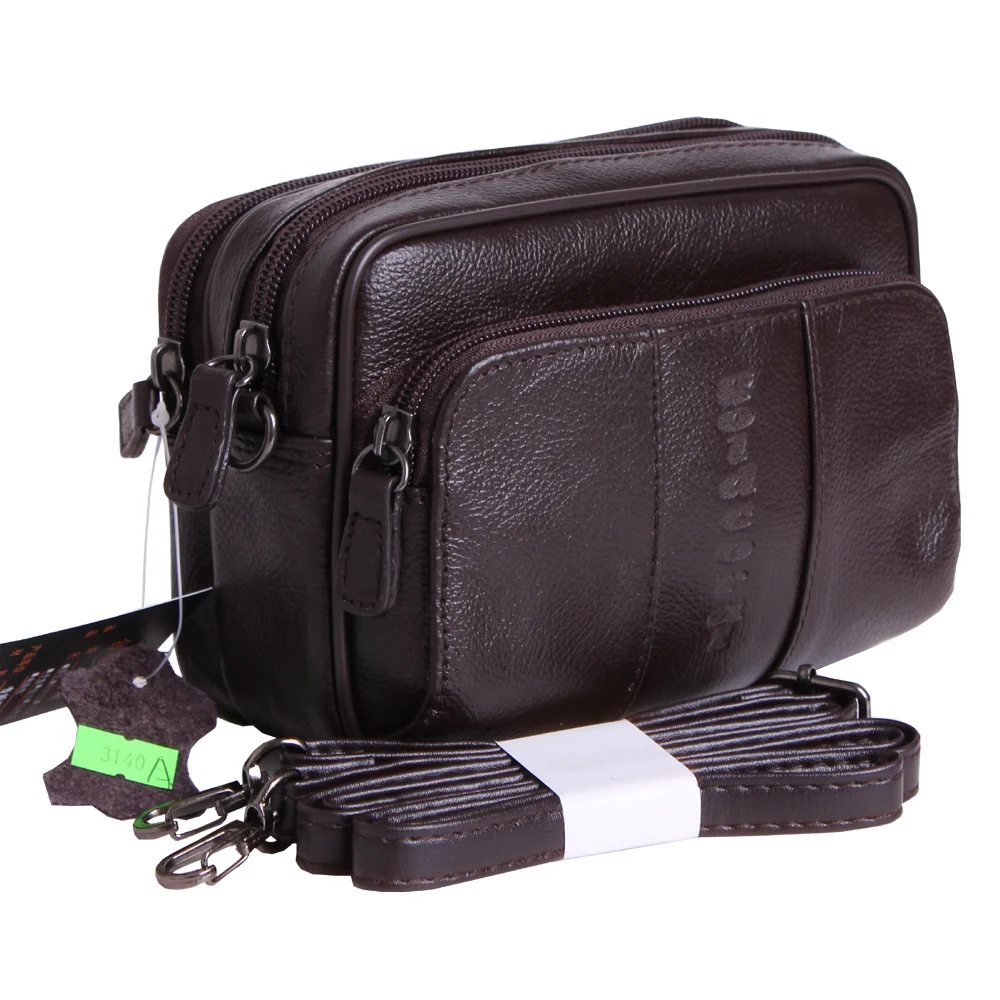 Золотые коралловые из натуральной кожи Маленькие Мужские сумки через плечо