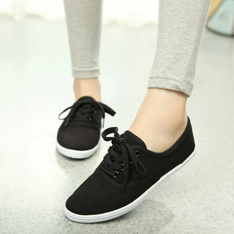 Fashion Women Casual Shoes Woman Canvas Female Flat Basket Black Trainers Tenis Feminino spring summer footwear | Обувь