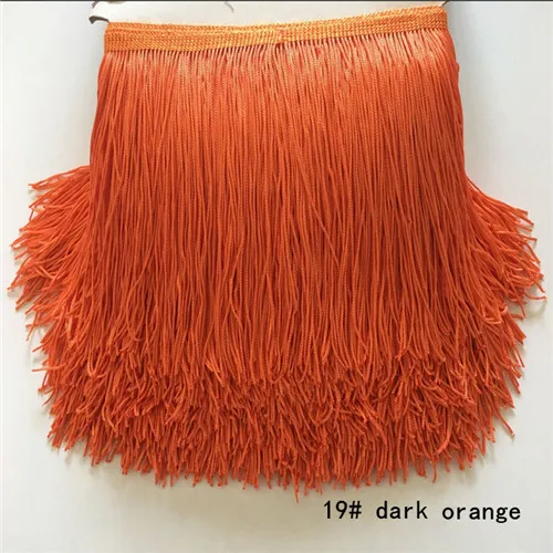 19dark orange SASKIA 10 метров 15 см длинная кружевная обрезанная лента Материал отделочная кисточка швейная одежда Diy латинское платье занавеска ткань аксессуар - Цвет: 19dark orange