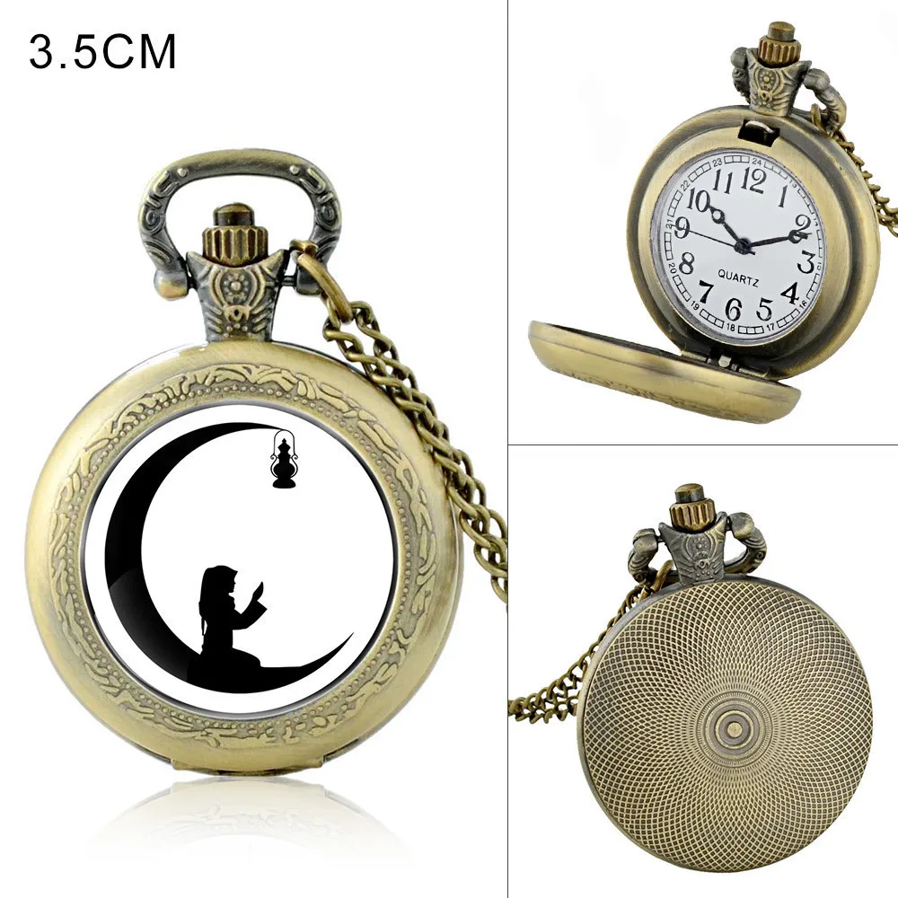 

Luxury Golden Flower Deer Carving Design Mechanical Pocket Watch FOB Waist Chain Steampunk Skeleton Hand Wind Mens Clock