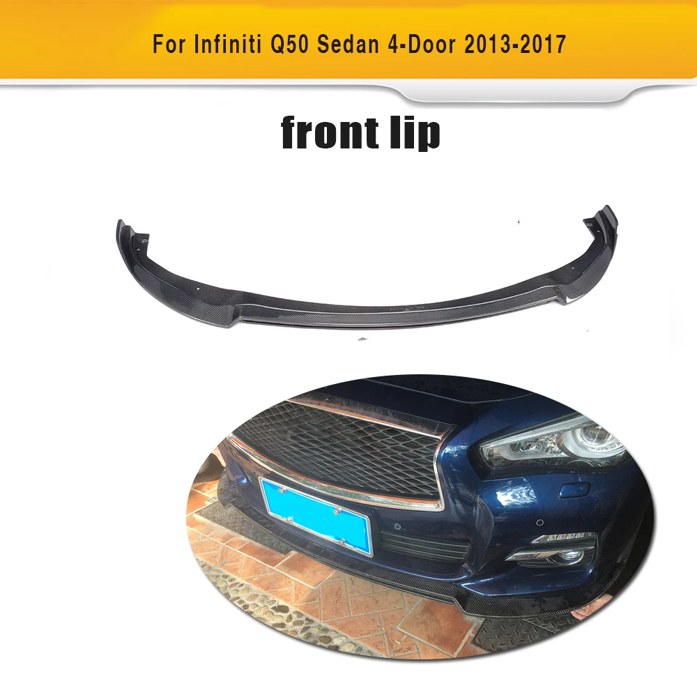 Автомобильный передний спойлер из углеродного волокна для Infiniti Q50 Standard Sedan 4 Door Only