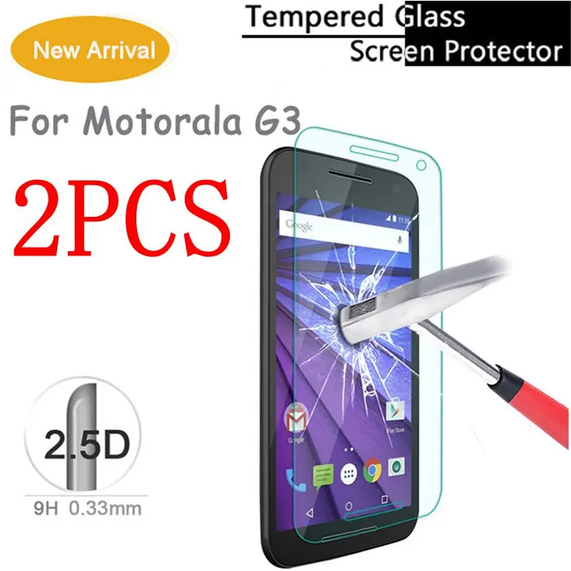 2 шт. закаленное стекло для Motorola MOTO G3 защита экрана Защитная пленка XT1541 XT1542