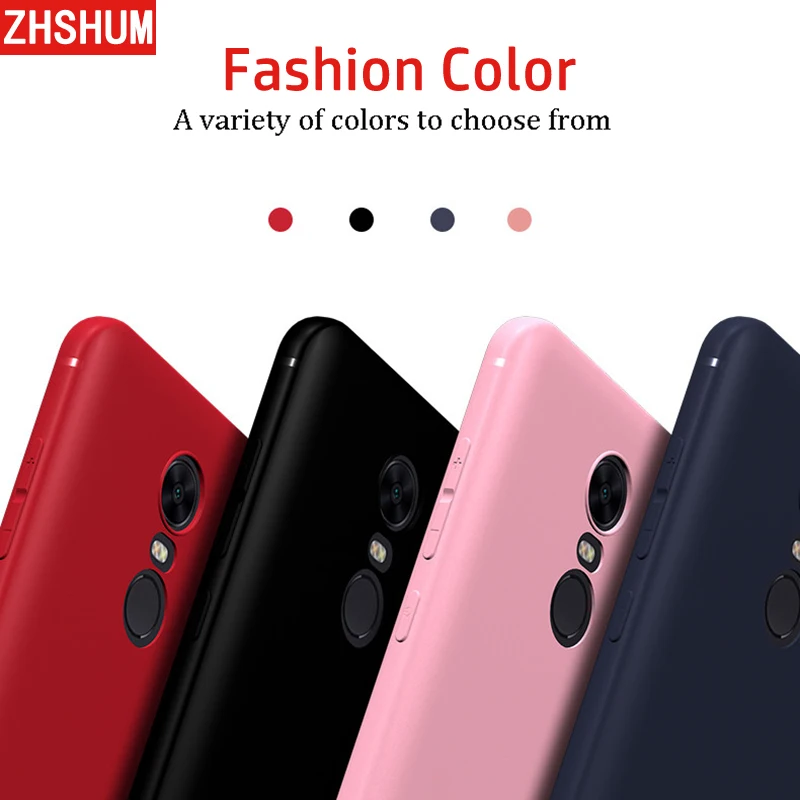 ZHSHUM чехол для Xiaomi Redmi 5 Plus s Мягкий Силиконовый ТПУ матовый телефона 360 Полное