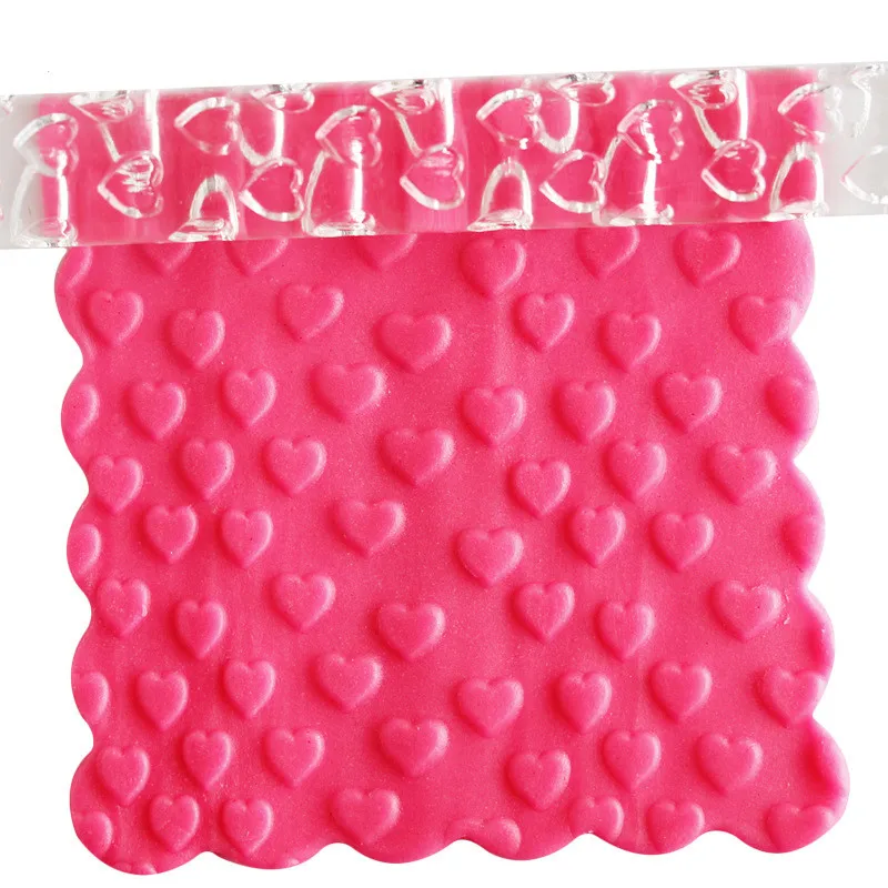 6.69' Loving Heart Embossing Acrylic Non-stick Glide Fondant Rolling Pin Cake Dough Roller Decorating 9066 | Дом и сад