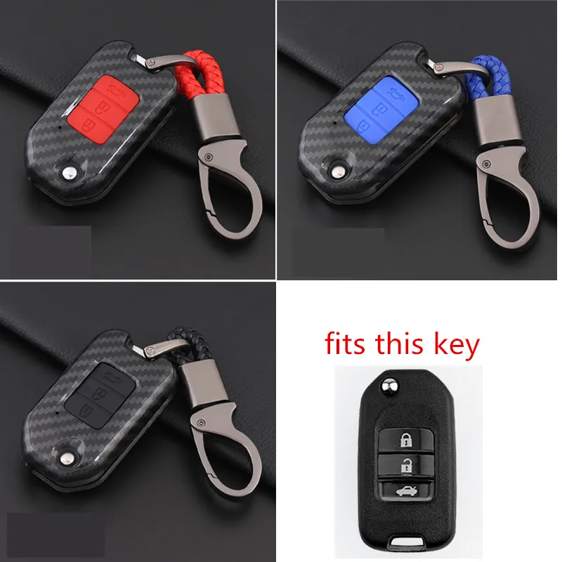 Углеродное волокно силиконовый чехол для ключей от машины Обложка Honda Civic CR V HR Accord