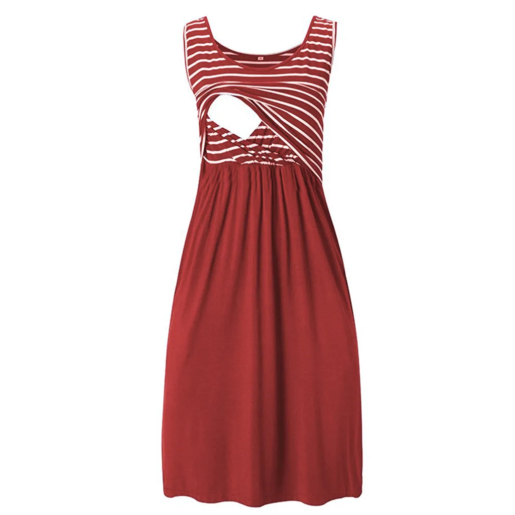 Летнее платье в полоску для беременных и кормящих матерей|Платья| |