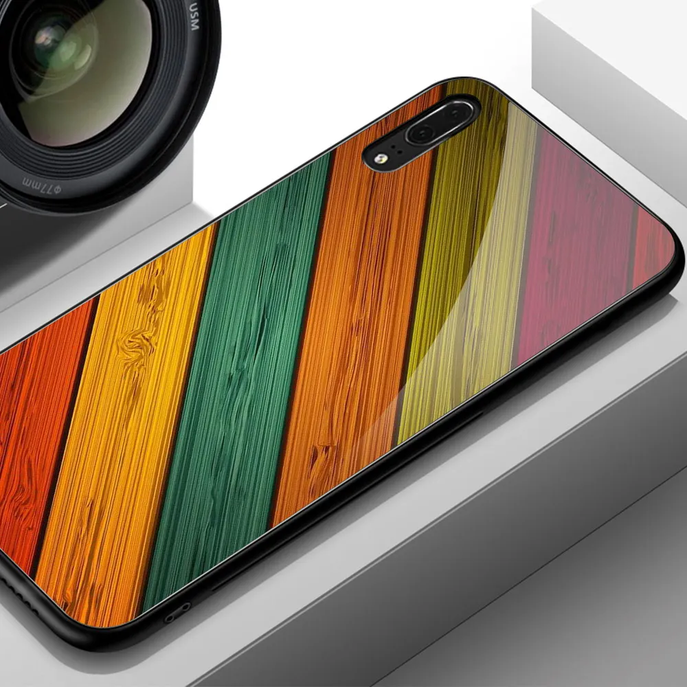 Чехол для Huawei P20 цветные полоски стеклянный чехол Mate 9 10 Pro P10 Honor V9 V10 Play Nova 3e |