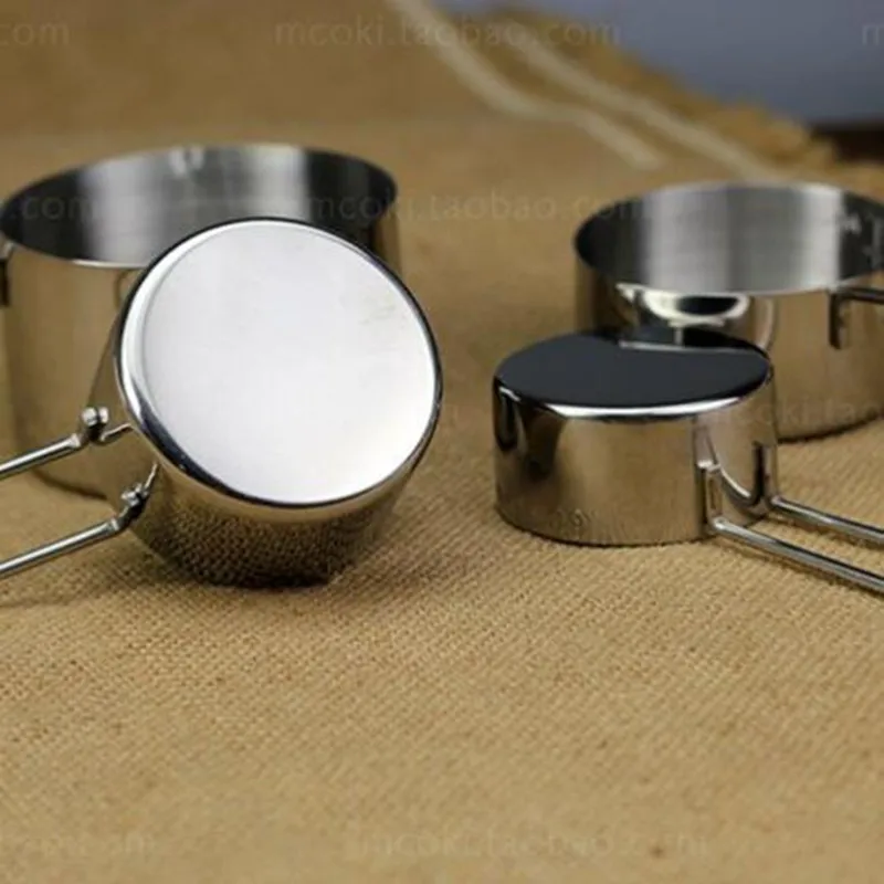 

4pcs! 304 stainless steel Measuring spoon with graduated liquid scale cup for kitchen baking cooking seasoning tools