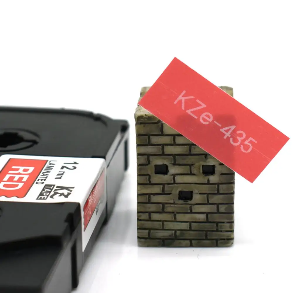 CIDY Tze 435 Tz435 белый на красный ламинированный совместимый с P touch 12 мм для печати