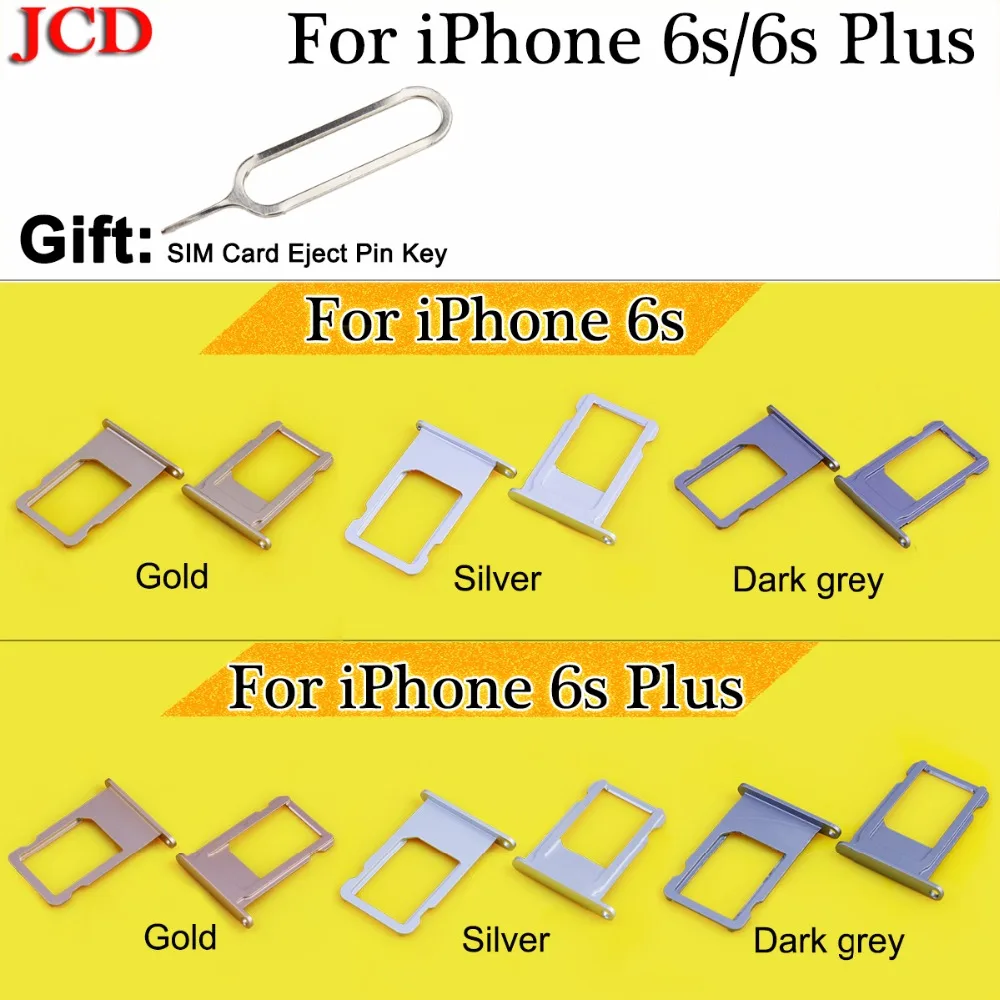 JCD в произвольном цвете sim карты держатель лотка Слот для Iphone 6s Plus плюс две SIM Лоток