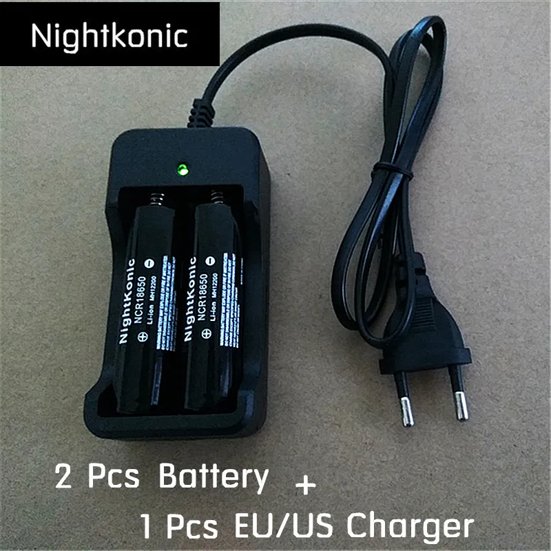 Nighterkonic 2 PCS18650 батареи + 1 шт (ЕС/США) слота зарядное устройство оригинальный 3 7 В