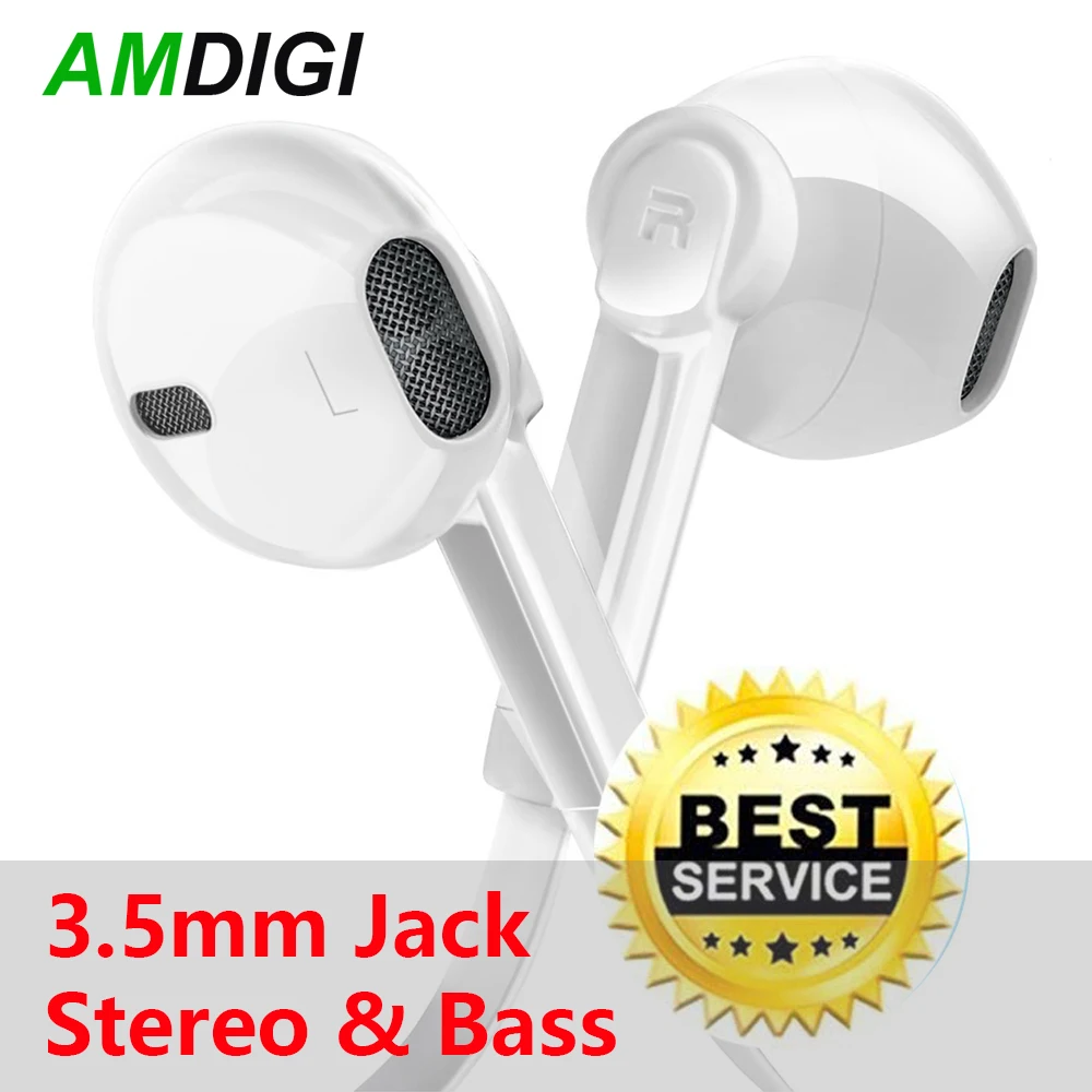 Проводные наушники 3 5 мм Jack in ear капельки со стерео сильным басом с регулятором