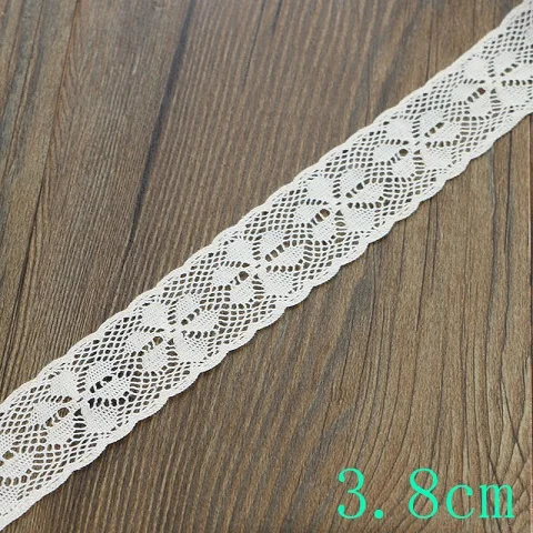 38MM 5yards 2-6 см, 5 ярдов, бежевое кружево высокого качества, хлопковое кружево, шитье, домашний интерьер, аксессуары для одежды, материал для рукоделия - Цвет: 38MM 5yards