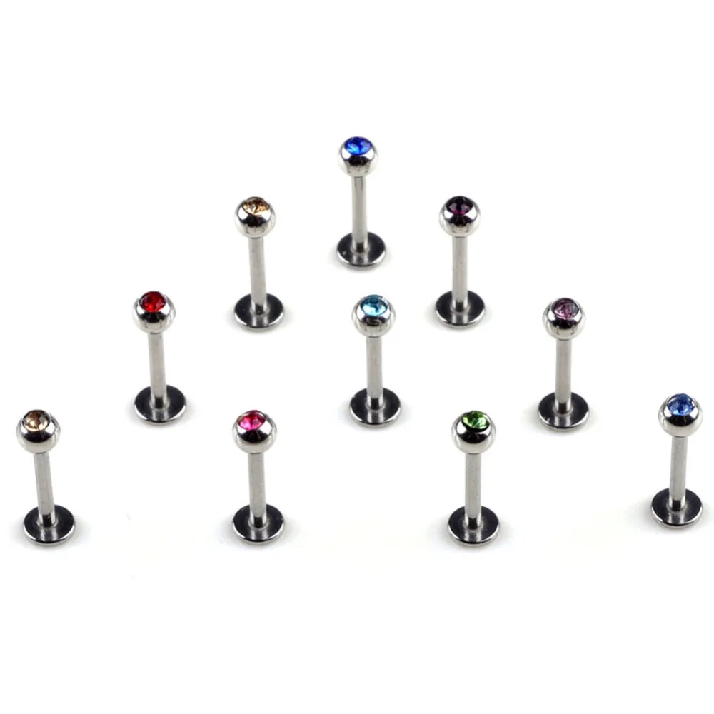 PINKSEE 10 шт./лот прямой шар из нержавеющей стали для пирсинга