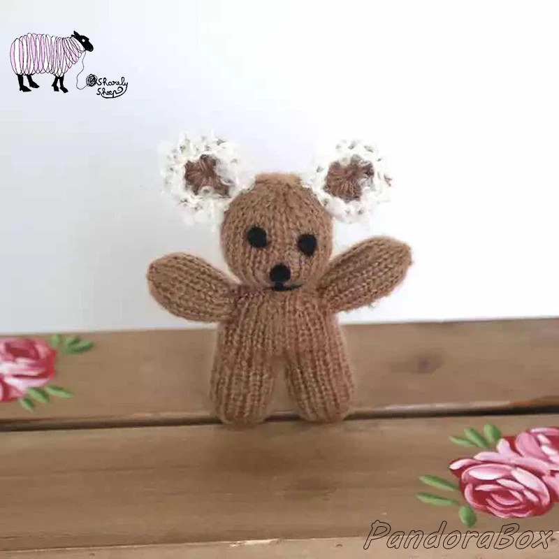 Knit Teddy Bear Rabbit Newborn Photography Toy Props Crochet Bunny Doll Baby Girl Boy Photo Shoot Accessories bebe foto | Детская одежда