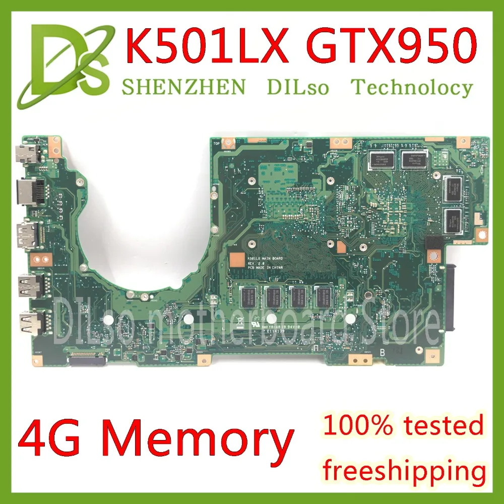 KEFU K501LX для ASUS K501LN K501LB A501L K501L V505L материнская плата I5-5200U 4G RAM GTX950 видеокарты |