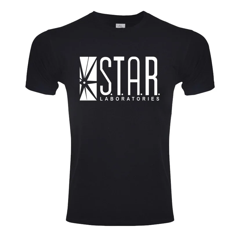 Мужская футболка с короткими рукавами и надписью «s Black Star Lab», новинка, Мужская футболка, Мужская футболка, одежда для мальчиков, аниме, комиксы, флэш - Цвет: black