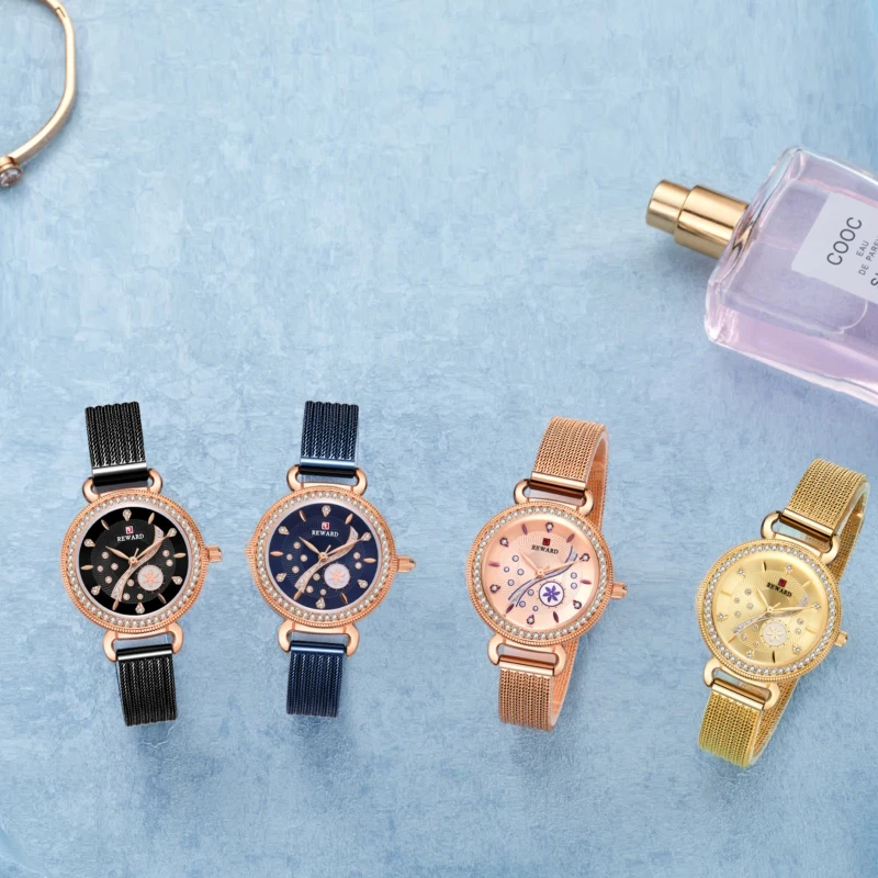 Часы наручные женские с ремешком из нержавеющей стали брендовые Роскошные