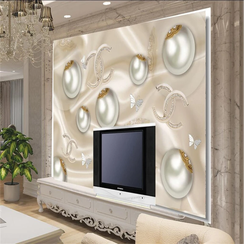 Beibehang пользовательские фото наклейки на стену роскошные шелковые жемчужины