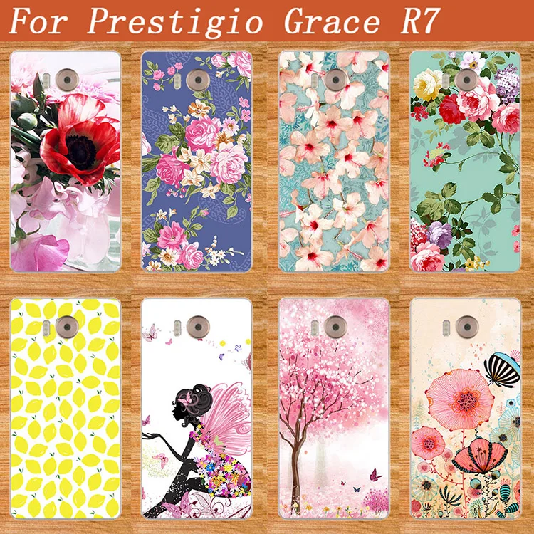 Роскошный чехол Grace R7 s с 10 рисунками цветными цветами для телефона Prestigio PSP7501 Duo 5 0