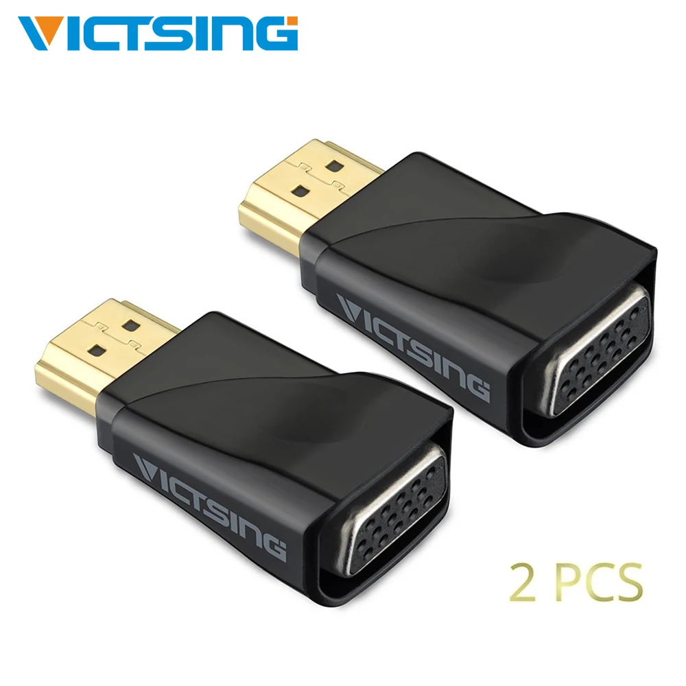 2 шт. Victsing позолоченный HD 1080P HDMI к VGA конвертер адаптер для DVD настольного ПК HDTV
