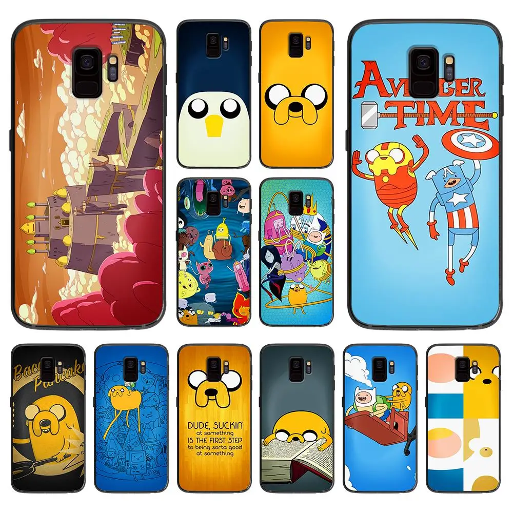 Adbenture Time with Finn and Jake мягкий чехол для телефона Samsung Galaxy S6 S7 S8 S9 S10e Plus Note 8 9