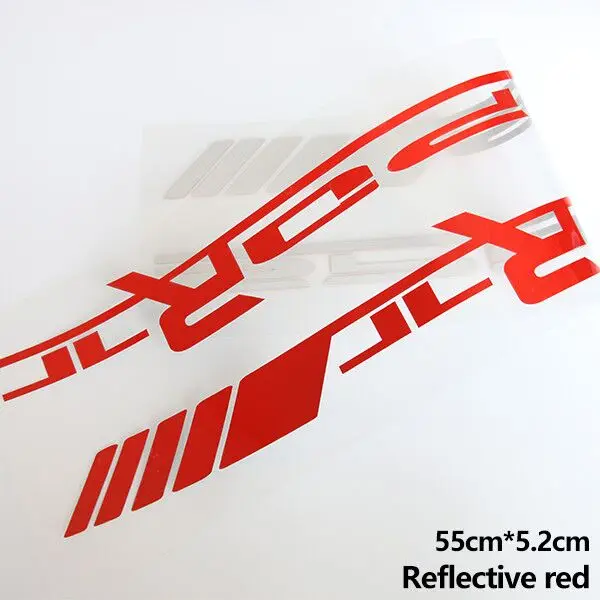 reflective red 2X светоотражающий хром, Ванадий боковая наклейка на дверь для Mercedes Benz A C E CLA GLA Class W204 W205 C63 W212 W176 A45 AMG - Название цвета: reflective red