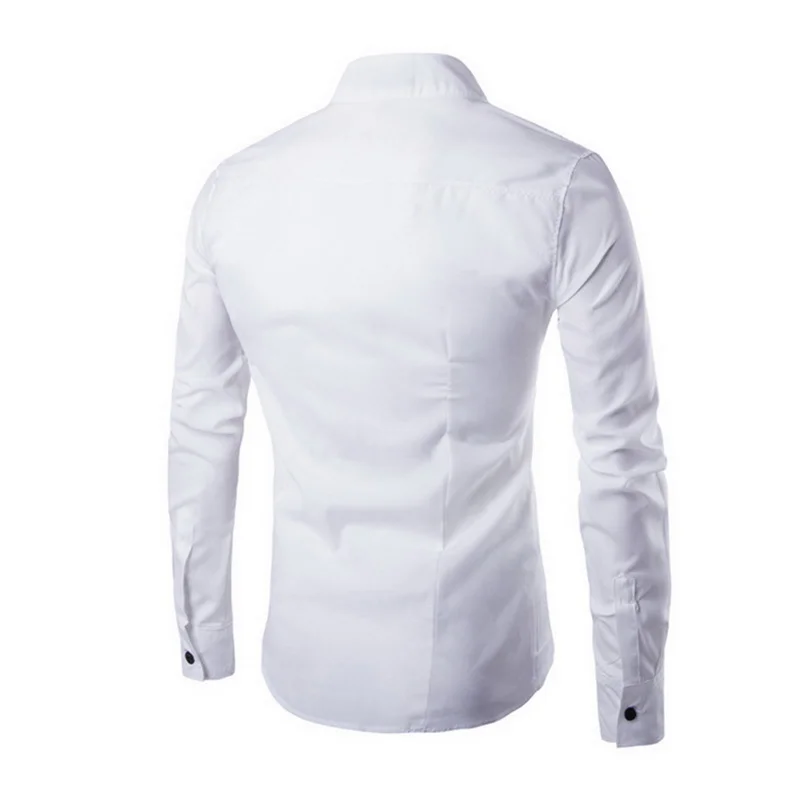 WENYUJH Camisa, персонализированная, косая пуговица, необычная Мужская Повседневная рубашка, новинка, мужская Тонкая рубашка с длинным рукавом, мужская рубашка, M-2XL