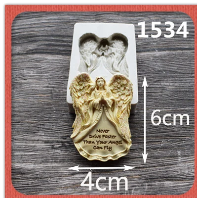 1534-mold Guardian goddess Angel силиконовая форма для торта украшение для помадной глазури Diy Эфирное масло расправляющее гипсовые поделки Мыло Свеча форма - Цвет: 1534-mold