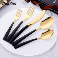 2030pcs stainless steel luxury cutlery sets flatware sets black gold knife salad fork teaspoon dinnerware set c167a tableware