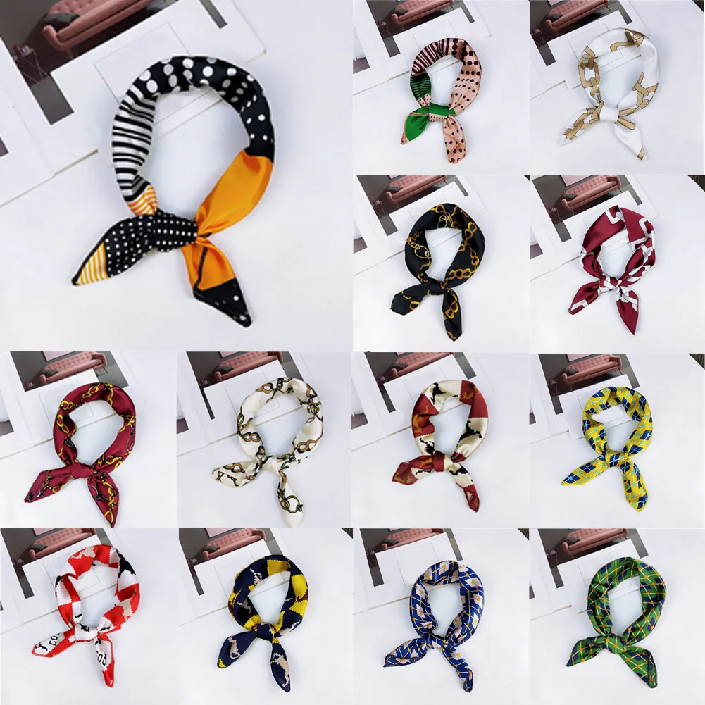 Маленький квадратный шарф повязка для волос в деловом стиле вечерние женские