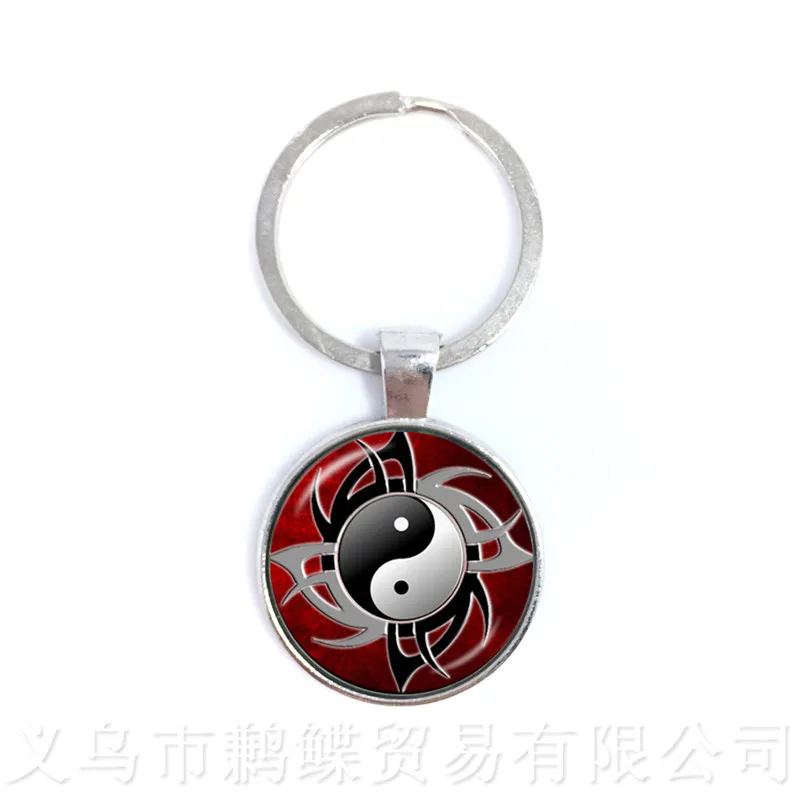 Необычные тайцзи Yinyang дизайнерские брелоки 25 мм круглые стеклянные Henn Yoga
