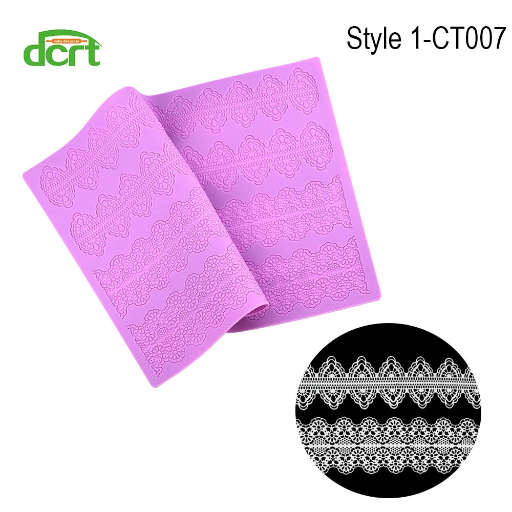 Style 1-CT007 15 видов стилей силиконовые формы помадка торт кружева рельефный торт плесень сахар кружева коврик украшения торта инструменты тиснение коврик - Цвет: Style 1-CT007