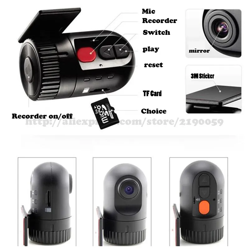 Маленькая Мини HD Novatek Автомобильная камера DVR Автомобильный видеорегистратор без экрана DVD Камера для использования Универсальный Автомобильный видеорегистратор