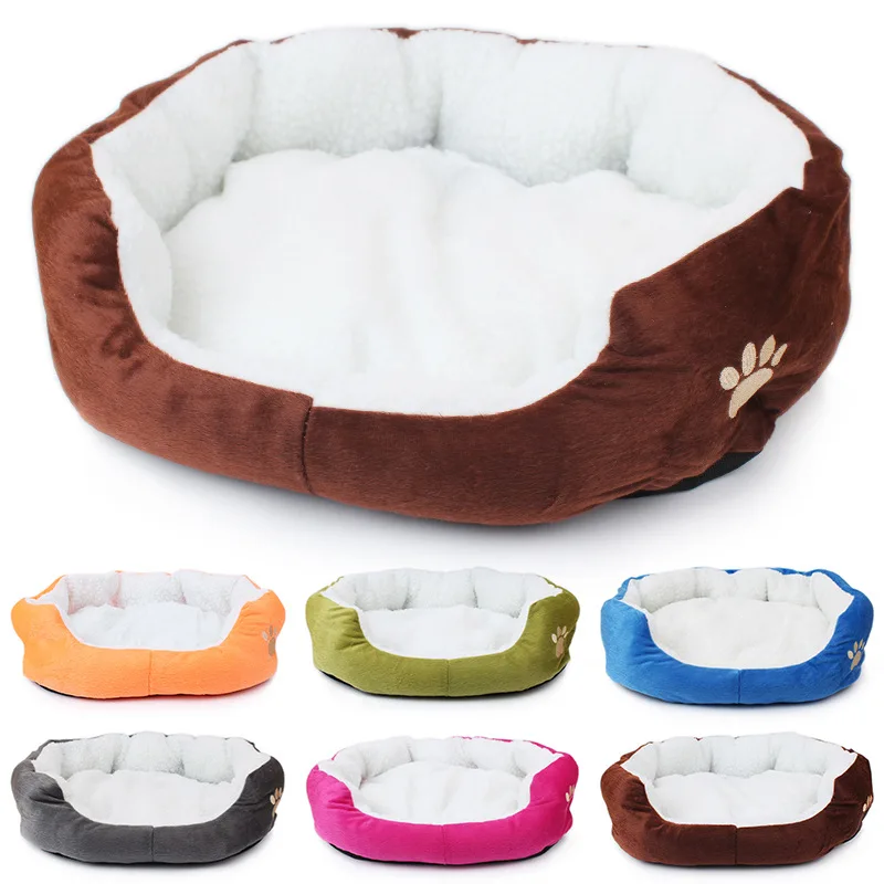 Pet Bed Fleece Soft Warm Cat Kennel Plush Mat Products Small Dog Cama Para Cachorro Mascotas House | Дом и сад
