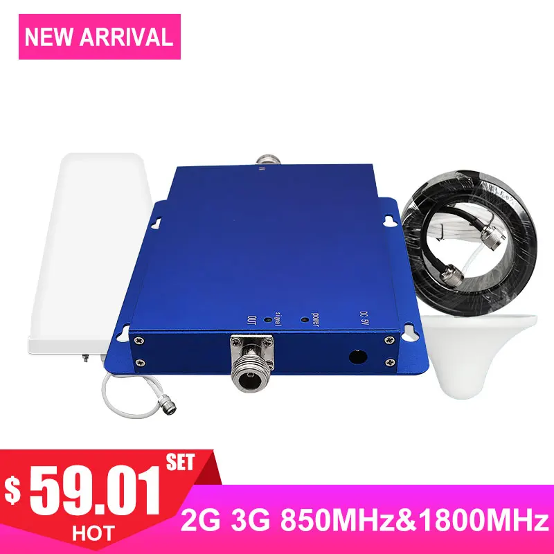 Усилитель сотового сигнала двухдиапазонный 1800 МГц dcs cdma 850 2G voice 3G 4G интернет LDPA