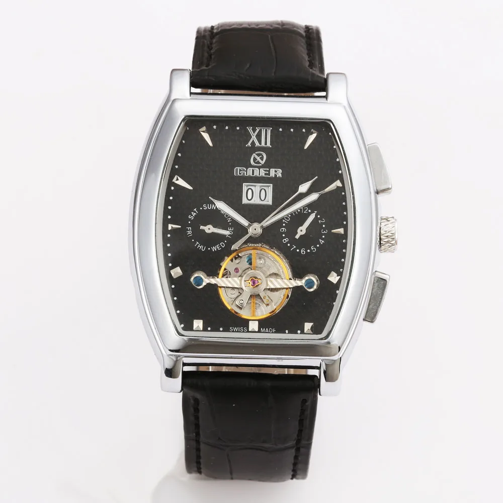 Часы мужские механические с турбийоном ремешком на руку|goer watches|goer watch watchesgoer