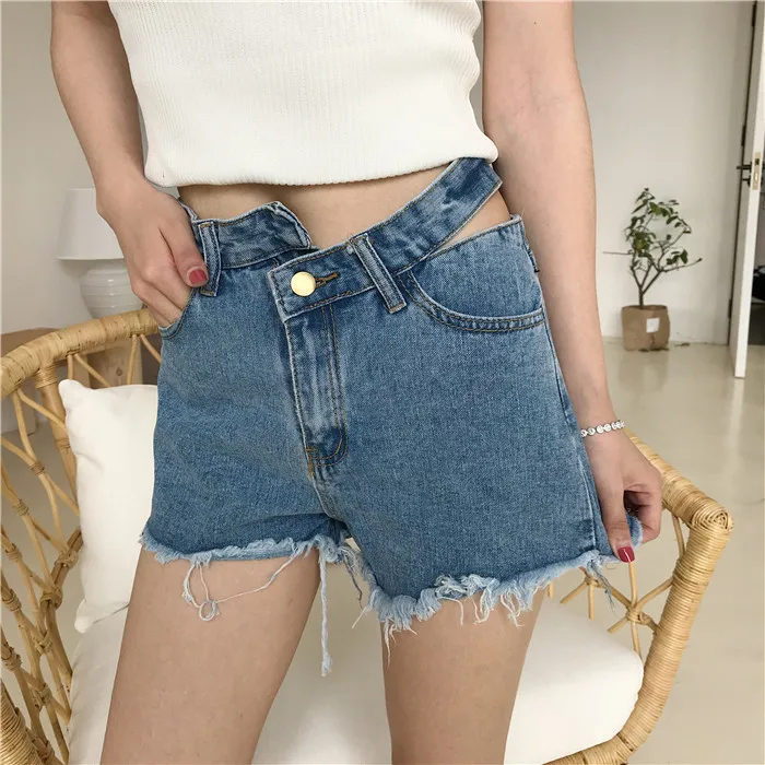 Джинсы с высокой талией женские летние свободные широкие шорты 2019|Женские шорты|