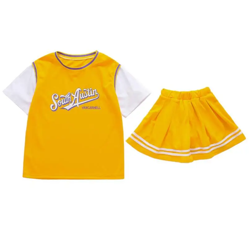Girls set Дети хип одежда для хип-хопа футболка штаны для мальчиков и девочек спортивная Джаз танцевальная одежда костюмы износа болельщик Бальные Одежда для танцев - Цвет: Girls set