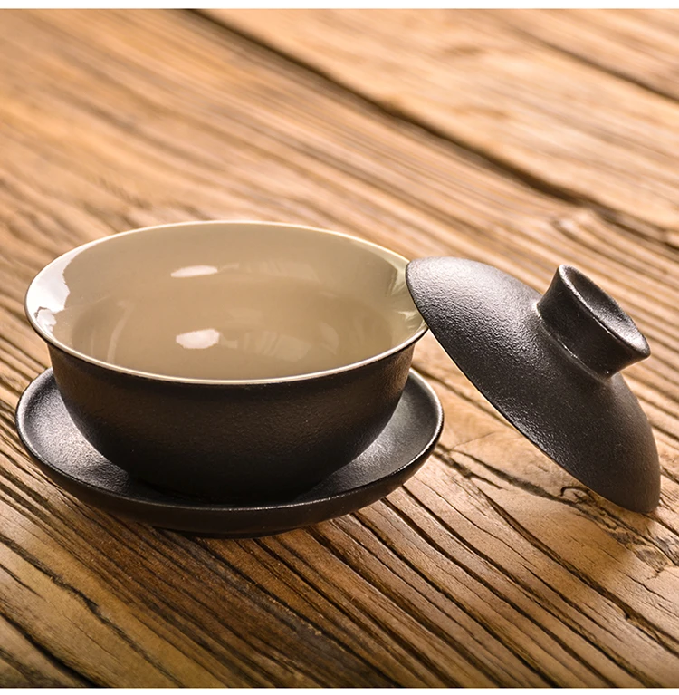 TANGPIN Черный Японский керамический заварочный чайник Gaiwan, чайная чашка, керамические чайные наборы, чайный набор кунг-фу 100 мл