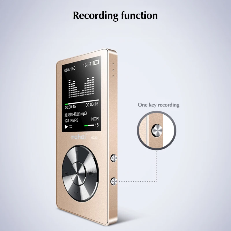 HIFI без потерь MP3 музыкальный плеер 8 Гб рекордер FM видео электронная книга часы Спорт TF расширение до 128G 1,8 дюймов TFT бесплатно 3,5 мм аудио кабель