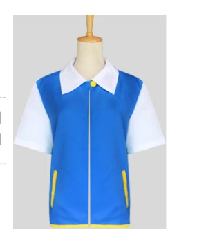 POKEMON Ash Ketchum Косплэй костюм синий пиджак Прихватки для мангала Hat костюмы