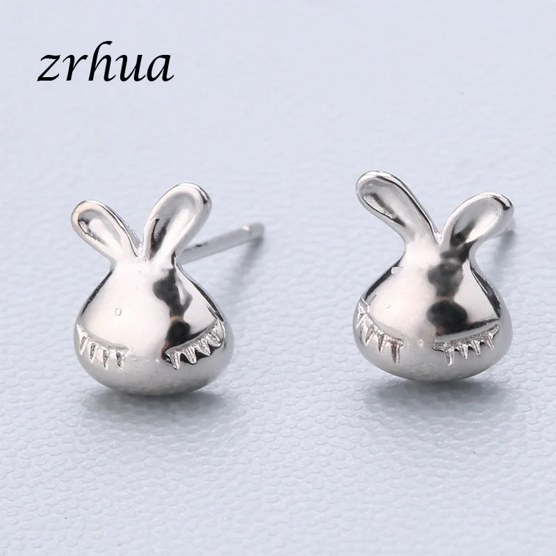 ZRHUA 925 пробы серебряные сплайсинга милые серьги-гвоздики с животными для женщин повседневные Девушки Brincos личность Стерлинговое Серебро-ювелирные изделия