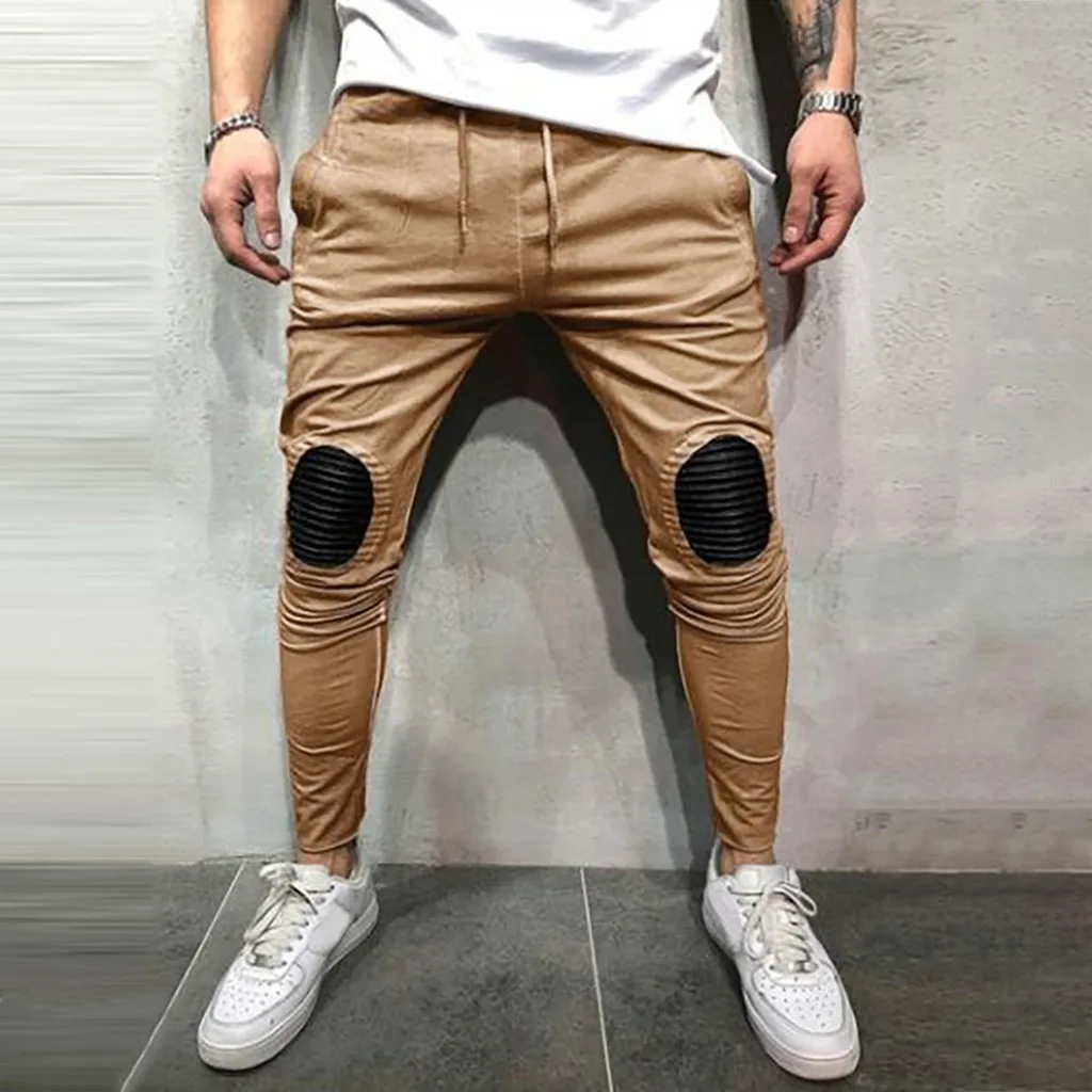 Хип-поп обтягивающие хлопковые брюки мужские модные спортивные длинные узкие