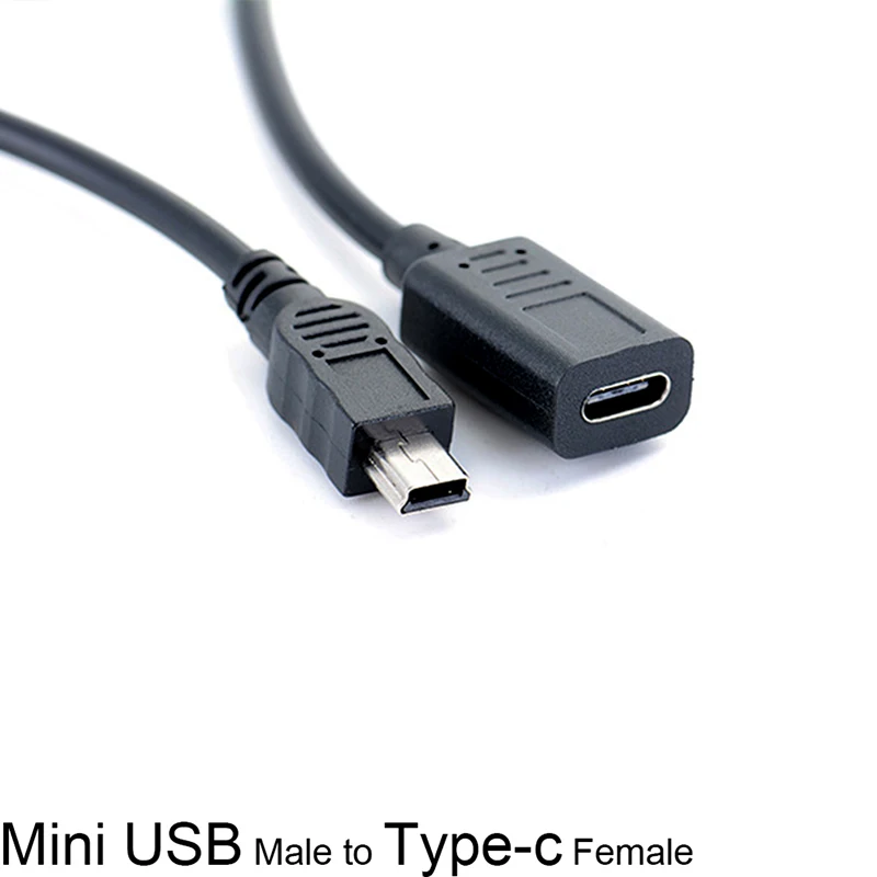 

Горячая продажа 30 см мини-usb Мужской к type-c женский зарядный кабель адаптера данных Шнур адаптер